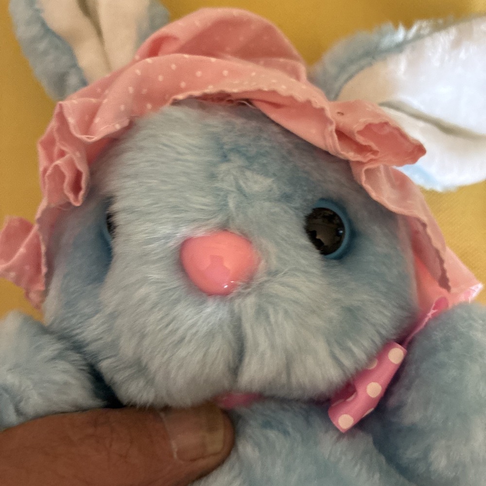 1989 FAIRVIEW BUNNY Rabbit BLUE White Feet Plush Stuffed Animal Toy Vintage 10" - Picture 11 of 11